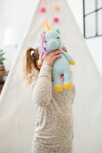 Luna the Unicorn Plush Toy with Sleeping Bag